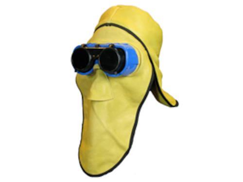 TIG WELDING MASK WITH WELDING CAP AND NECK PROTECTOR. GLASS SIZE Ø38 MM