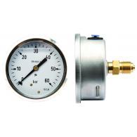 MANOMETER 107214 MESSING 63MM -1+3 BAR A.A. G1/4" GEVULD KLASSE 1.6