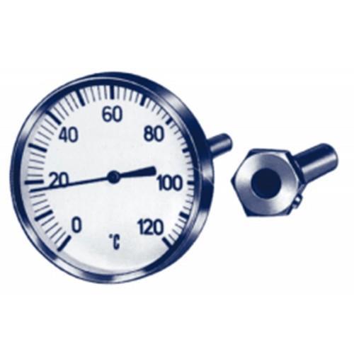 BIMETAAL THERMOMETER 63MM -30+50 L=100 RVS *UITLOPEND ARTIKEL*