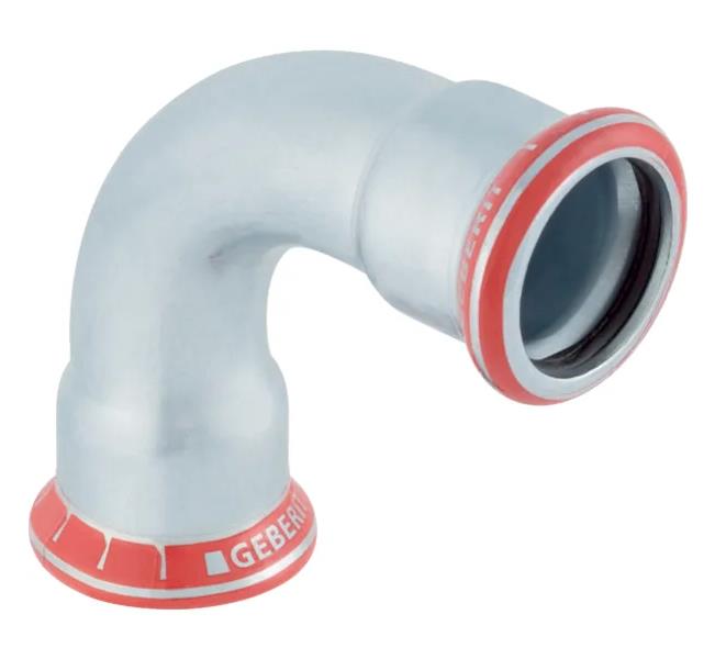 Mapress carbon steel 90° elbow, 54 mm