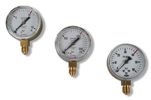 PRESSURE GAUGE Ø63 ACETYLENE 0-1.5/2.5 BAR G1/4