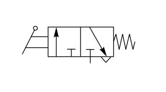 3/2 VALVE G1/8 LEVER-SPRING