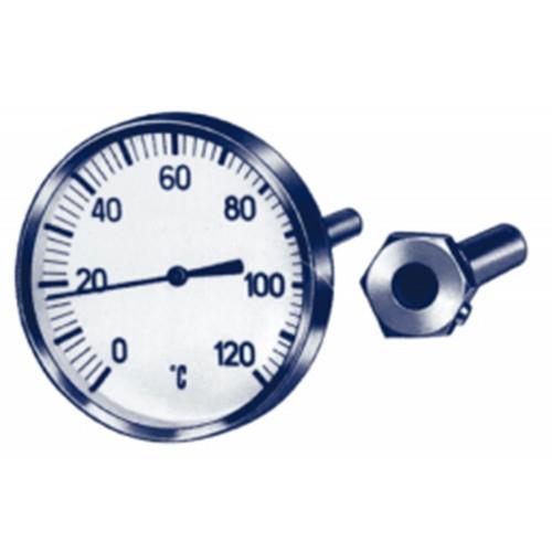 BIMETAL THERMOMETER 80MM 0-120 L=63