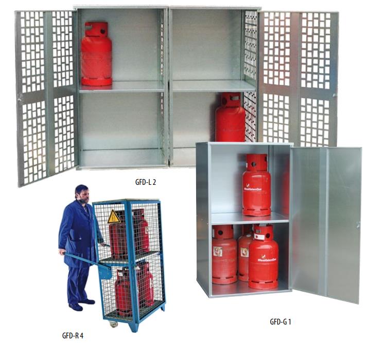 GAS CYLINDER DEPOT FOR INDOOR AND OUTDOOR ACCORDING TO TRGS 510