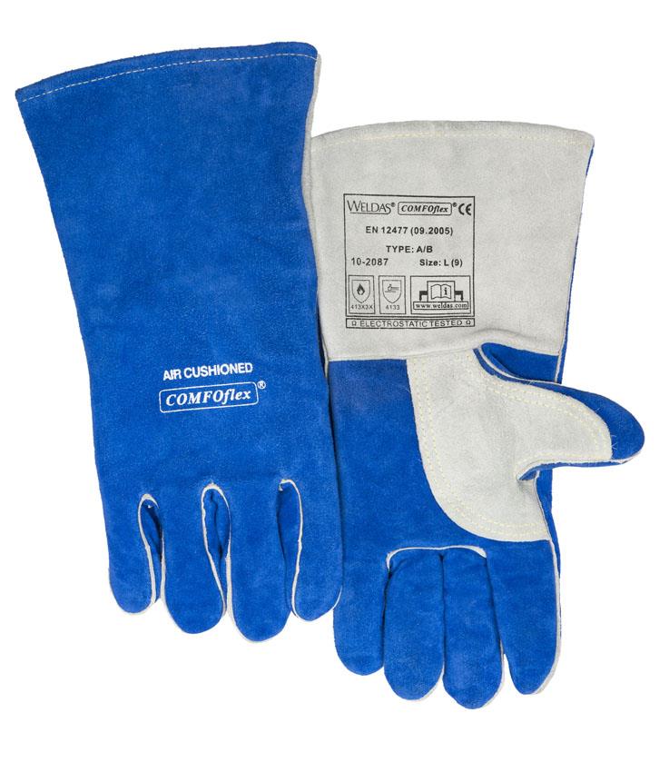 WELDING GLOVE WELDAS COMFOFLEX 10-2087 MT.XL (9.5) (MIG) BLUE/GRAY
