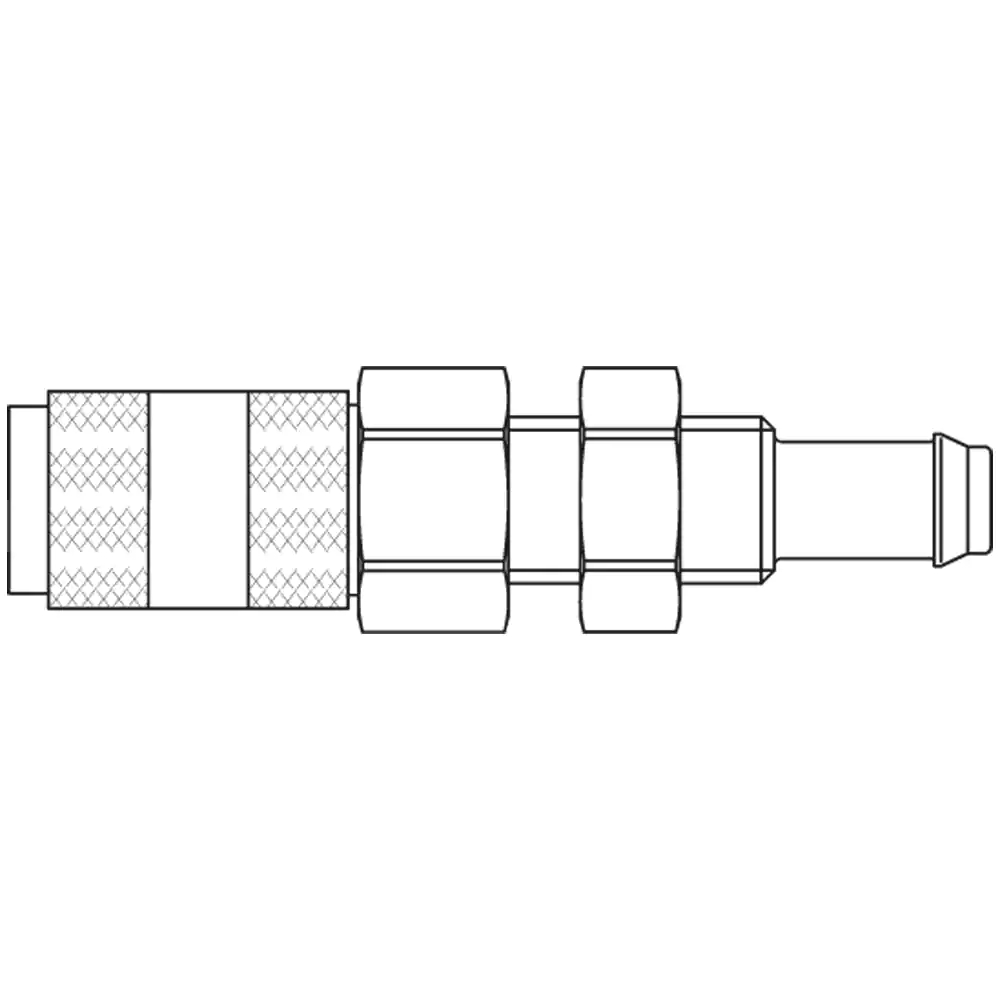 SERIES:02 COUPLING 2MM HOSE BARB PANEL MOUNT